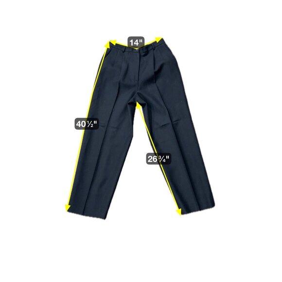Talbots Petites Navy Worsted Wool Womens Pleated Trousers Size 10 - Picture 7 of 9